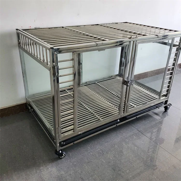 Single layer double door veterinary concise animal cages pet dog kennel cage for dogs