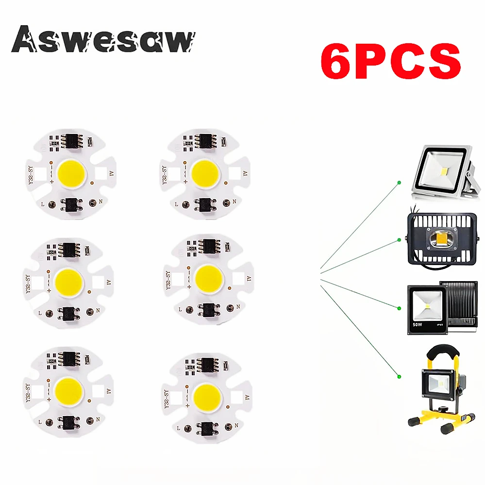 

6Pcs Lampada Smart IC LED COB Chip 3W 5W 7W 9W 220V Y32 For DIY LED Light Bulb Downlight Spotlight Need Not Lighting Transformer