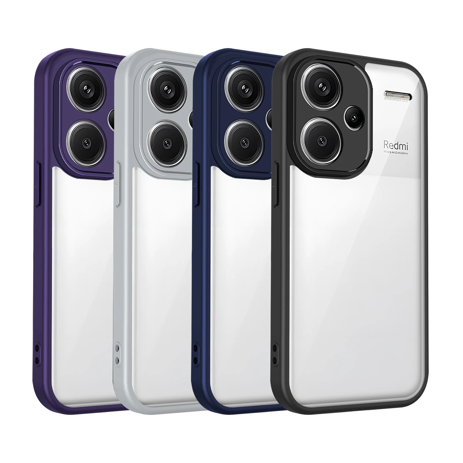 EUCAGR Für Xiaomi Redmi Note 13 Pro Plus 5G Luftpolster-Silikon-Bumper Klare Matte Rückseite Hartschale für Redmi Note 13 Pro+