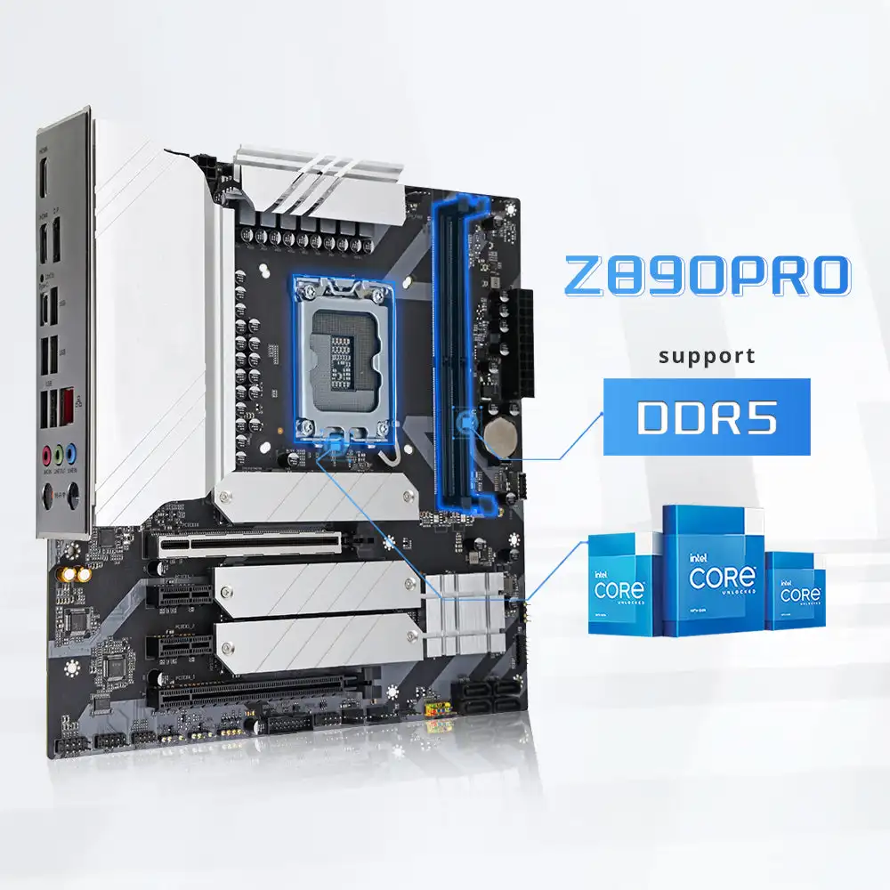 

Материнская плата HISWISER Intel Z890 PRO Micro ATX LGA 1851 слот Core Ultra 200 Series Ultra5 Ultra7 Ultra9 CPU M.2 SSD DDR5 Память