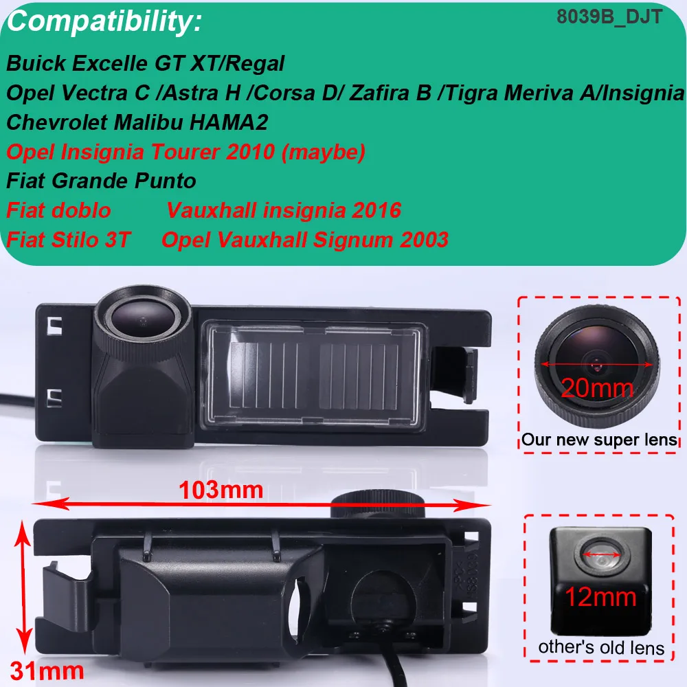 For Buick Excelle GT XT Regal/Fiat Grande Punto/Fiat Stilo 3T Opel Vauxhall Signum/Vectra C /Astra H Corsa car rear view camera