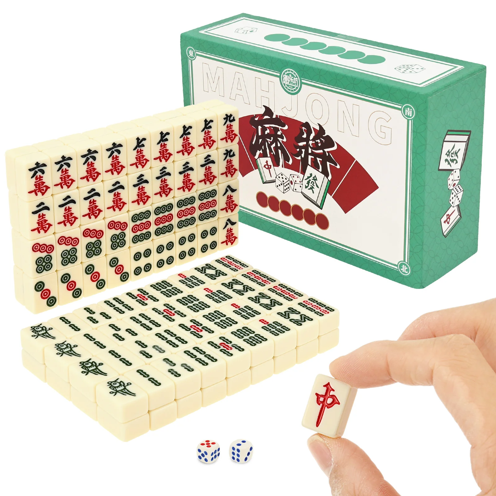 

Mini Mahjong Set Travel Mahjong Portable Chinese Traditional Board Game for Leisure Travel Party Games Birthday Christmas Gift