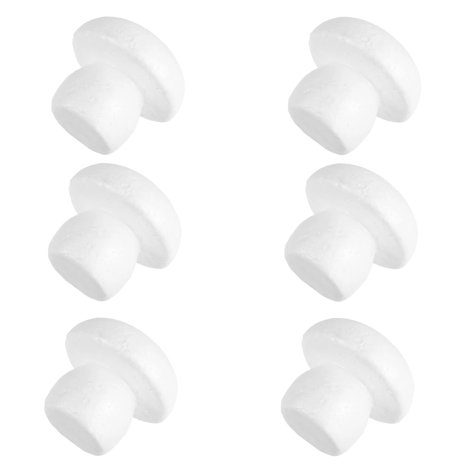 

6 Pcs Foam Mushroom Model Balls Artificial Unpainted Decorations for Crafts Party Garden Play Lightweight Stacking