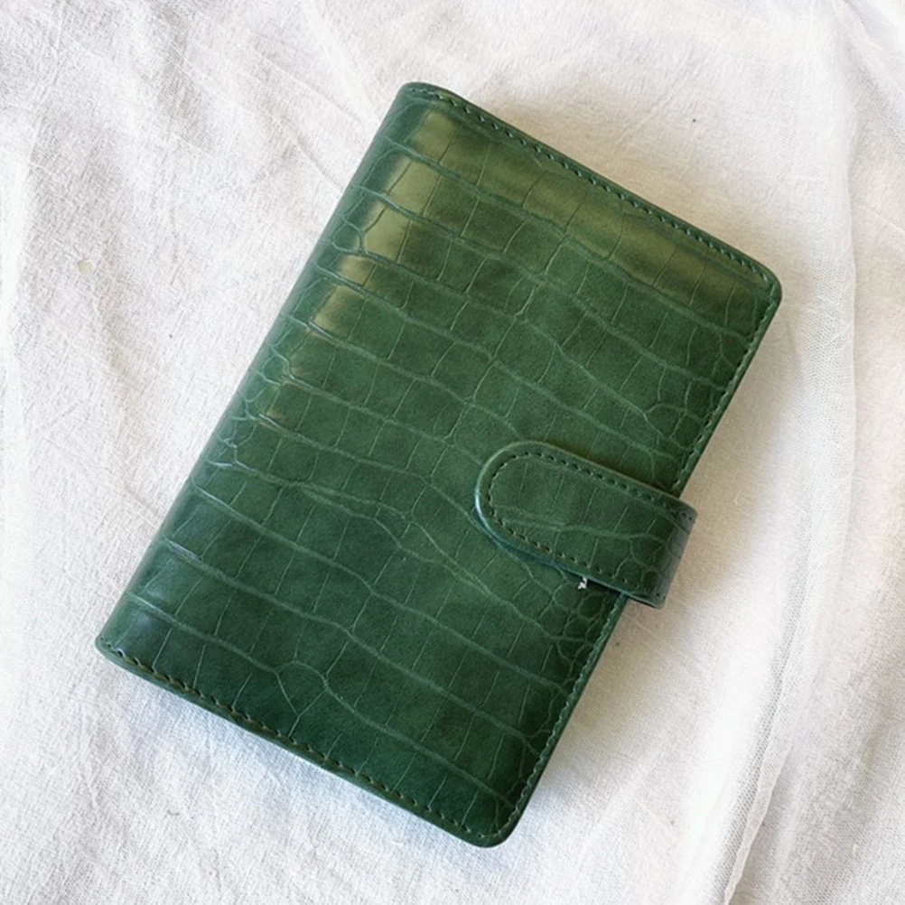 

Crocodile Texture Notebook A6 Binder Loose Leaf Cover PU Cash Budget Book Easy Clean Notepad Travel Journal Anti