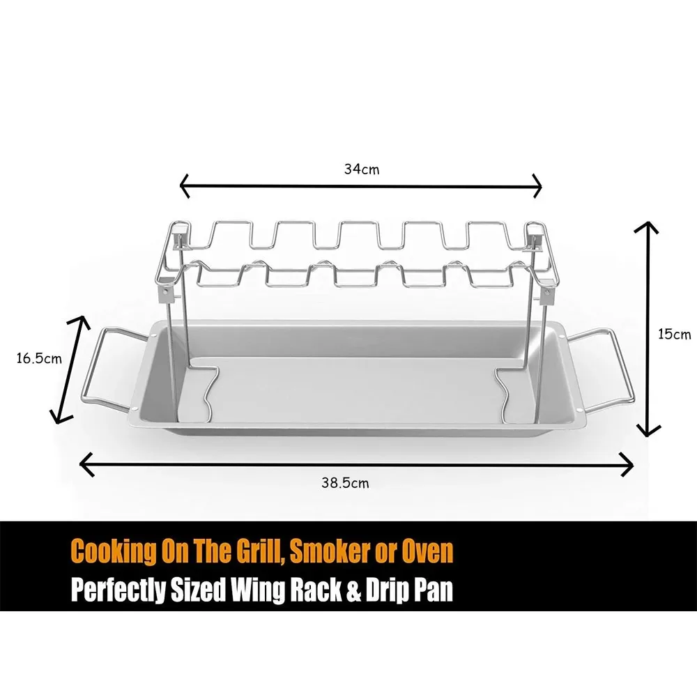 BBQ Stainless Steel Barbecue Chicken Wing and Leg Rack Beef Chicken Wing Leg Grill Barbecue Cooking Drumstick Oven Roaster Stand