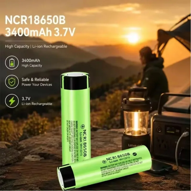 Der neue wiederaufladbare Lithium-Ionen-Akku 18650 INR18650-34B mit 3,7 V und 3400 mAh und einer Kapazität von 20 A ist für tragbare Taschenlampen, Spielzeug und Elektrowerkzeuge konzipiert.