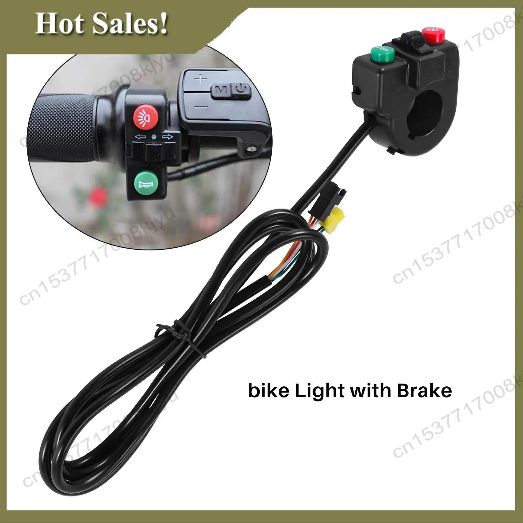 -A23G 12V-80V 12W 300 Lumen LED Front Light With Built-In Horn 36V-60V 5W Rear Light With Brake And Turn Function Switch For Ele