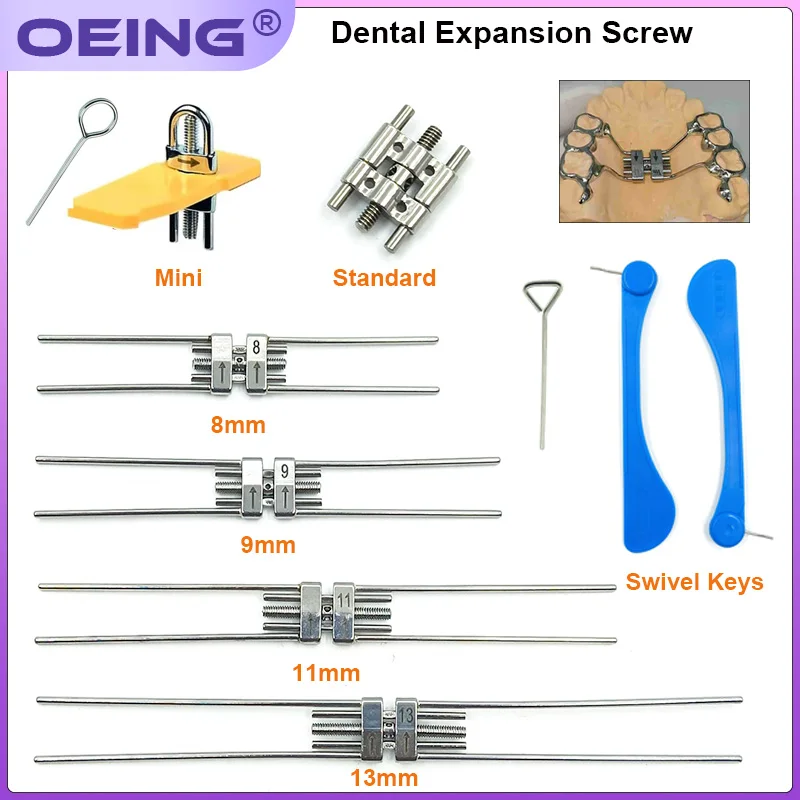 

1 шт., стоматологический расширительный винт, ортодонтические поворотные ключи, расширитель из нержавеющей стали, быстрая подлагальная рамка, инструмент, мини-стандарт, 8/9/11/13 мм