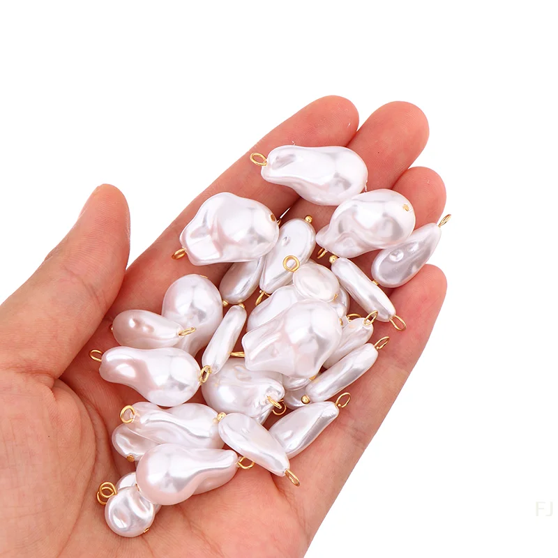 

[YU]10Pcs Imitation Pearl Heart Teardrop Shape Stainless Steel Charms For DIY Necklace Bracelet Earrings Jewelry Making Supplies