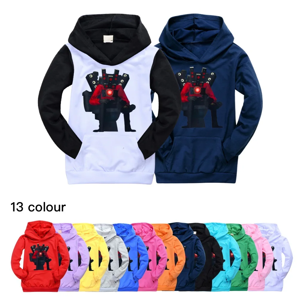 Children Pocket Hoodie Skibidi Toilet Kids Sweatshirts Game Speakerman Titan TV Man 3D Print Clothes Funny Shirt Boy Girls Tops