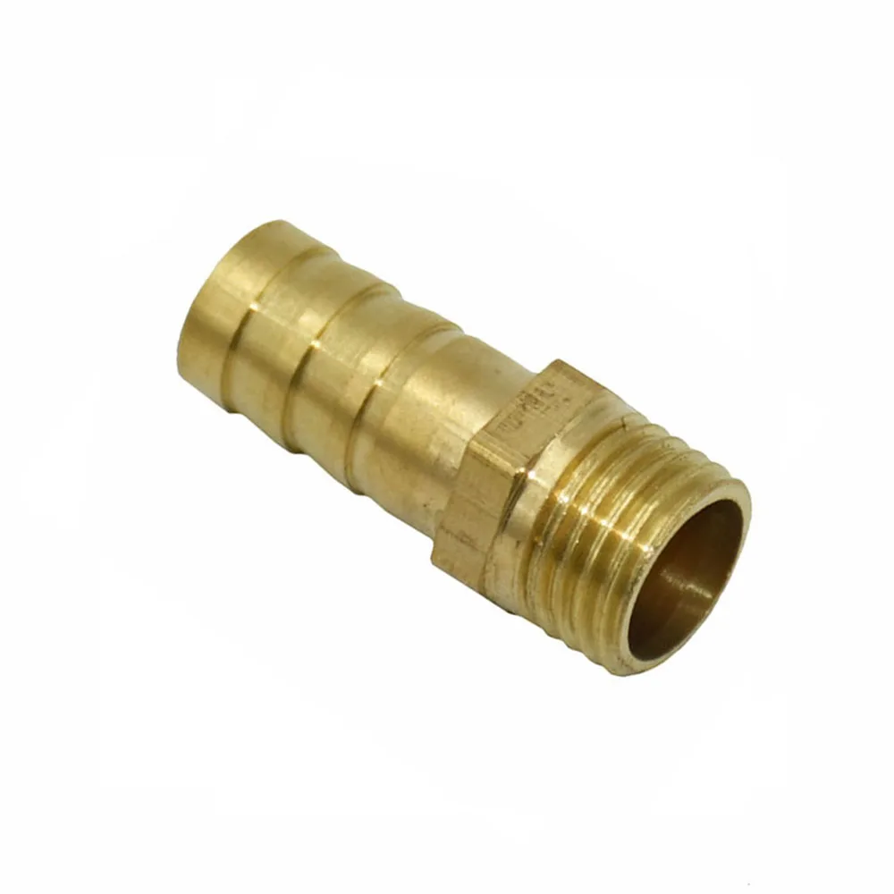 6/8/10/12/16/19/25/32mm Barb Connector Brass To Male Thread 1/8 1/4 3/8 1/2 3/4 1inch Coupler Hose Fittings Copper