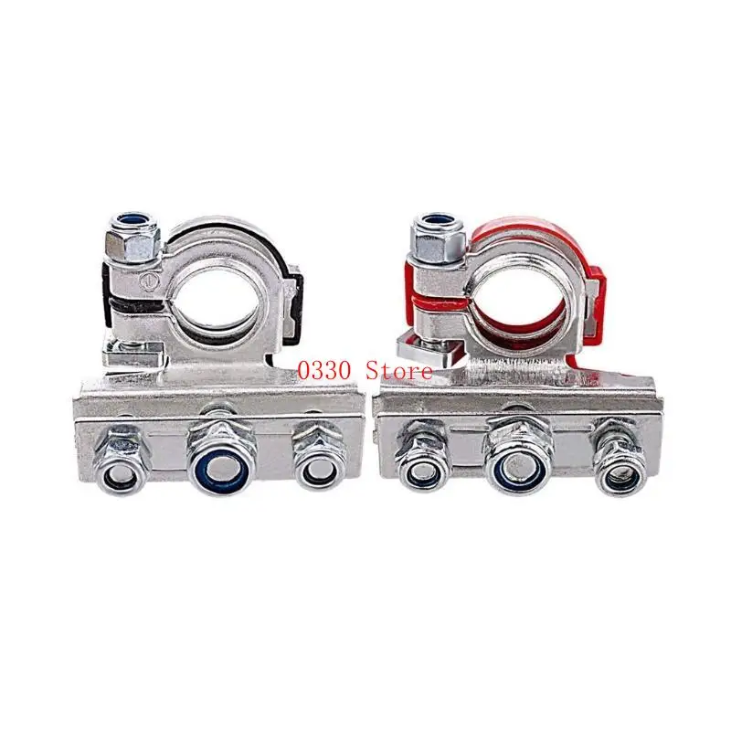 

2Pcs/Set Automotive Battery Terminals Wearproof Copper Plated Terminal Adapters Car Replacement Parts