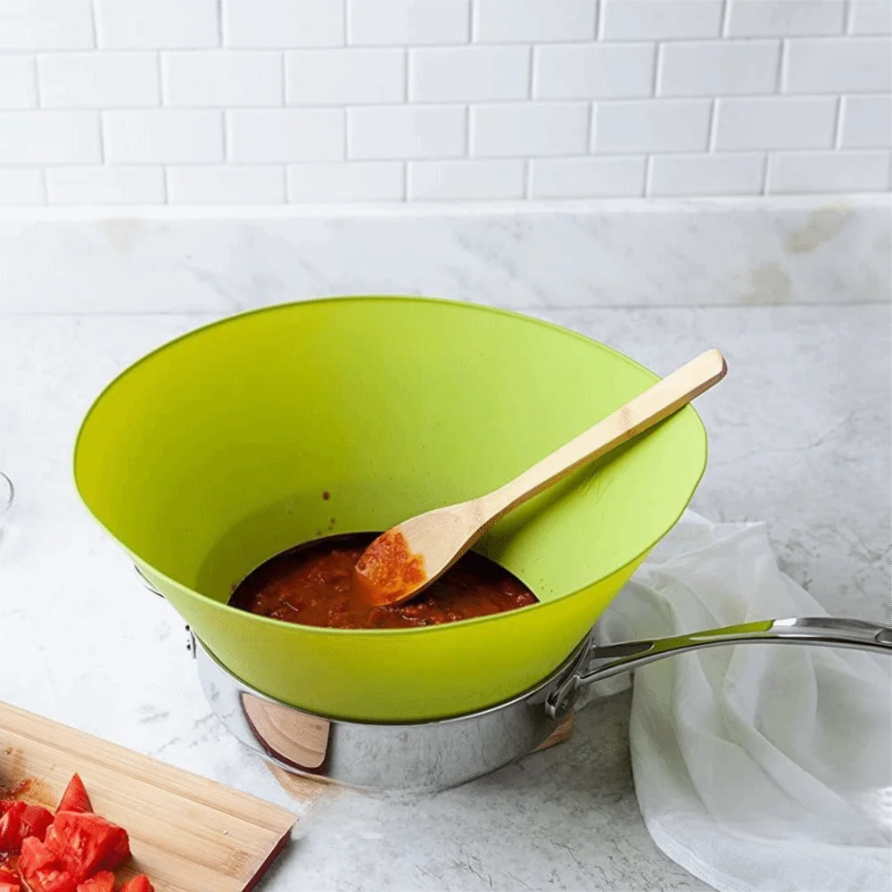 

Food Grade Silicone Horn Shape Oil Splatter Guard Folding Adjustable Oil Splatter Cover Heat-resistant Splash Pot Lid