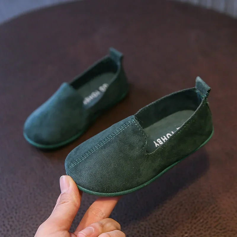 Kids Causla Shoes Spring Autumn Suede Leather Boys Loafers Shallow Solid Girls Shoes Comfortable Soft Sole Children Flats 여아구두