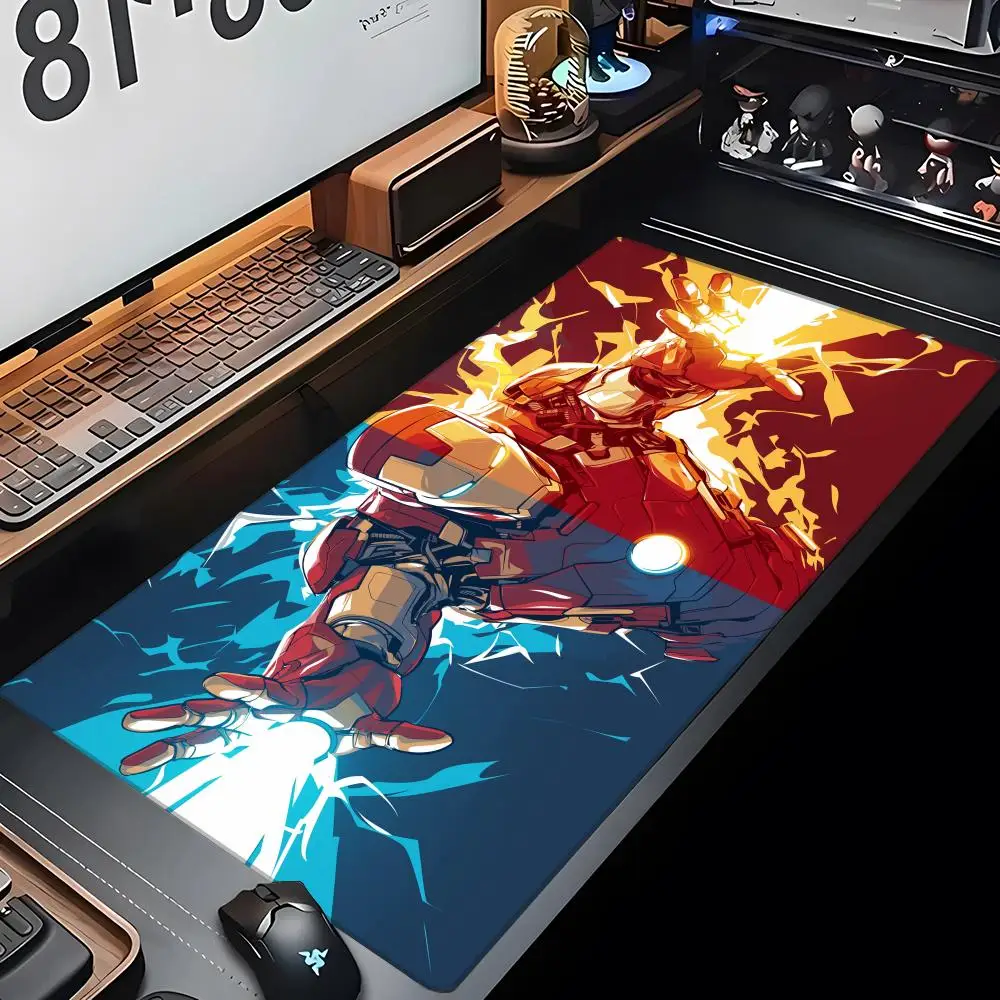 MINISO-Anime Characters Iron Man Mouse Pad Gaming Mousepad Abstract Large 800x400x2mm Mause Carpet PC Desk