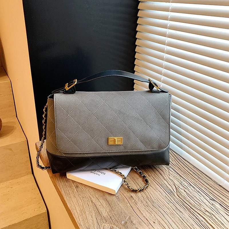 

Женская сумка ранней осени с цветными блоками, стильная и элегантная сумка через плечо с верхней ручкой, изысканный сезонный кошелек, незаменимый