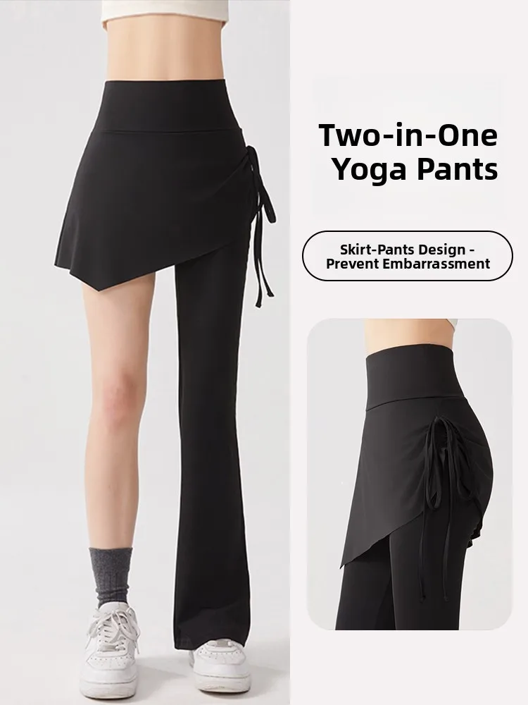 

Женские леггинсы для йоги с высокой талией, расклешенные, облегающие, весна 2026, новинка, черные, для коррекции фигуры, с эффектом утяжки, прикрывающие бедра