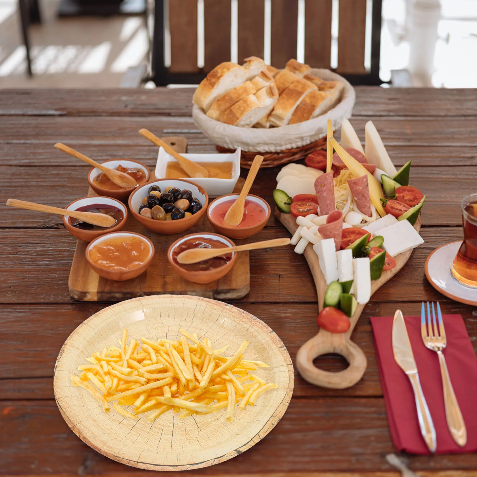 

16Pcs Rustic Wood Grain Disposable Paper Plates Vintage Style for Birthday Wedding Picnic Farmhouse Party Tableware