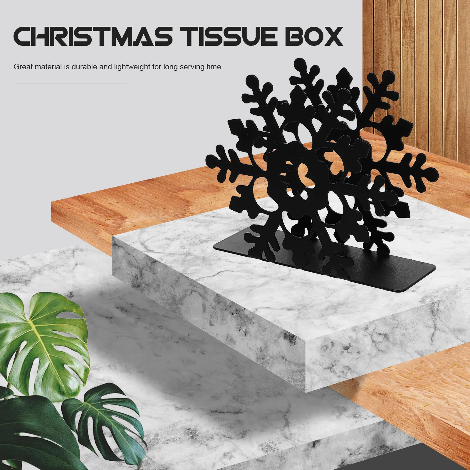 

Iron Tissue Box Snowflake Design Christmas Decorative Holder For Kitchen Bedroom Living Room Tissue Storage Practical Stand Home
