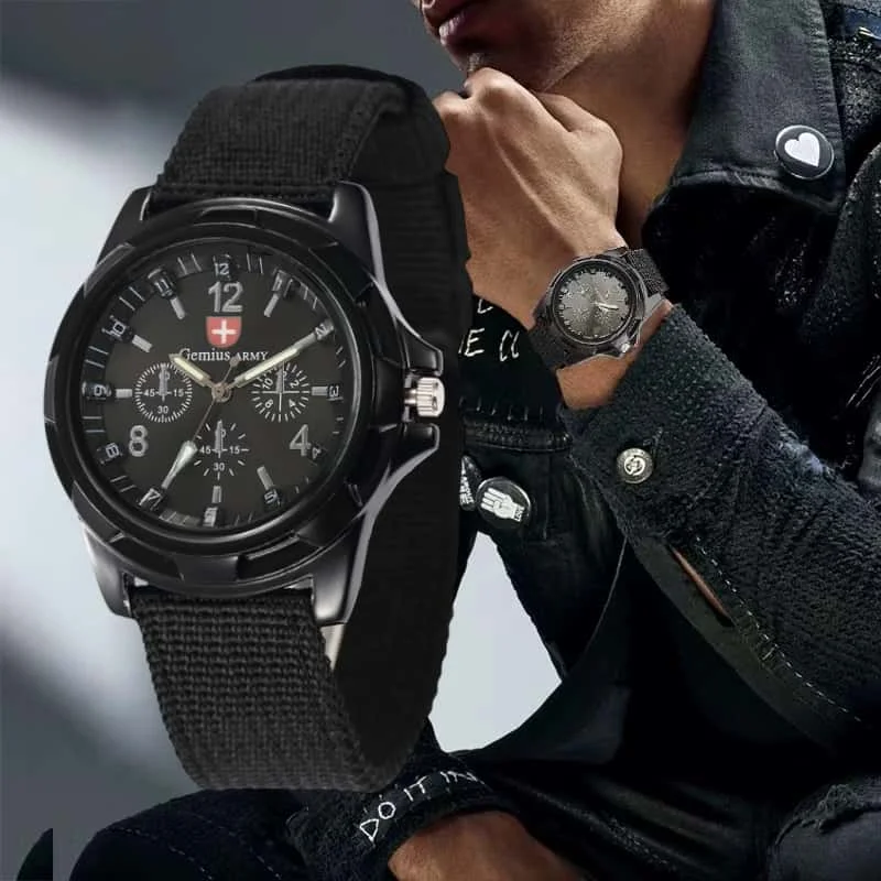 

Men Army Nylon Band High Quality Quartz Movement Men Sports Watch Casual Wristwatches Outdoors Men Aviator Watches Men's Watch