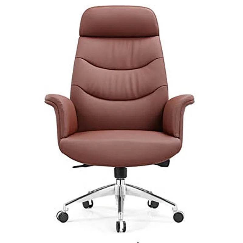 

✗x China Manufacturer Genuine Leather Office Computer Chair Brown Swivel with Doll Cotton Ergonomic Desk Chair&