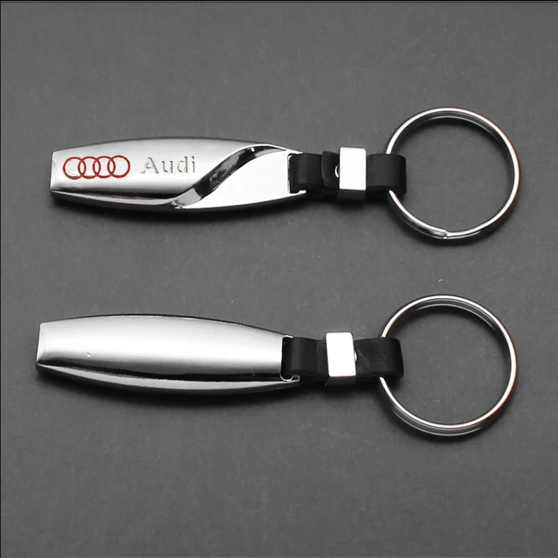 Auto in pelle 3D metallo Styling portachiavi Badge portachiavi anelli catena accessori Audi A3 A4 A6 A5 A7 8P Q5 Q3 Q7 6B TT RS3 RS4 RS5 RS