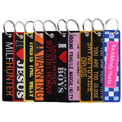 FI145 Quotations Key Tag Keychains For Driver Key Chain New Weaving Mark Car Key Tag Keyring Trinket Gift For Kids 1PC