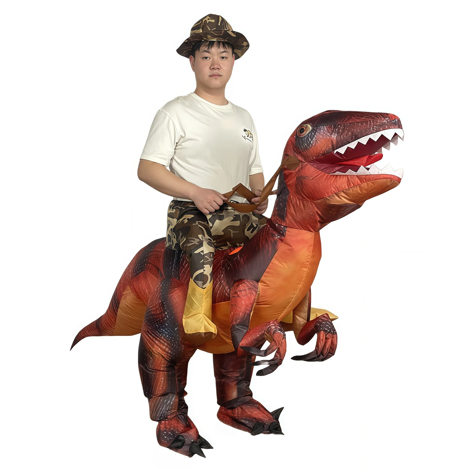 Velociraptor Inflatable Dinosaur Costume Blowing Cosplay Monster Costume Carnival Halloween Anime Party Performance Costumes