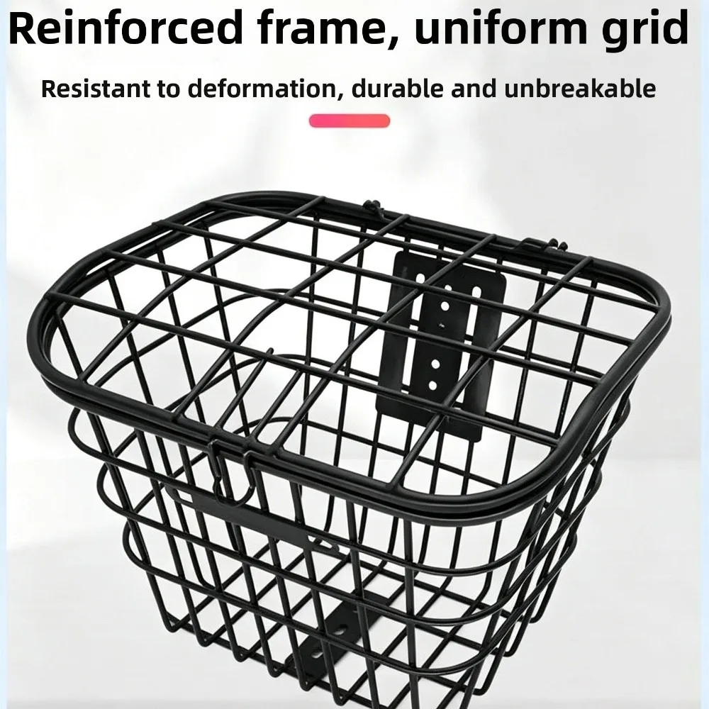 Large Capacity Folding Electric Vehicle Bag Metal Bracket Type Bicycle Front Hanging Basket Dustproof Waterproof