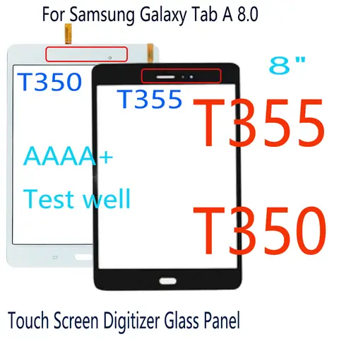 8.0 Inch For Samsung Galaxy Tab A 8.0 T355 T350 SM-T355 SM-T350 Touch Screen Digitizer Sensor Glass Panel Tablet Replacement
