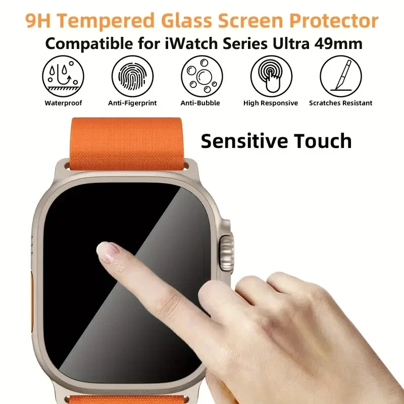 Tempered Glass For Apple Watch Ultra 2 49mm Anti-Scratch Screen Protector for iWatch Ultra Seconds installation Protective Film