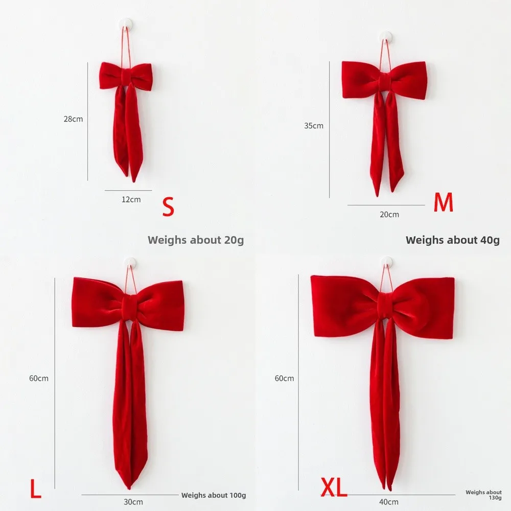 جديد Bowknot Bowknot قلادة الأحمر الأخضر الإبداعية شجرة عيد الميلاد سحر DIY المخملية شجرة عيد الميلاد زخرفة عيد ميلاد سعيد #6