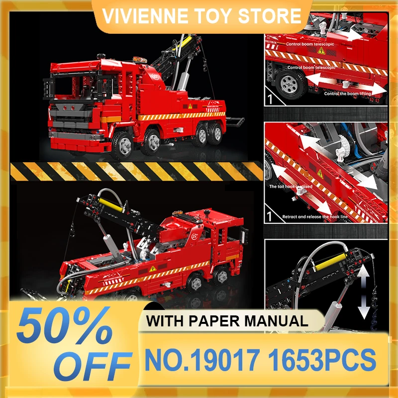

Mould King 19017 Technical Car Toys The Motorized Air-Operated Rescue Truck Building Block Brick Assembly Kids Christmas Gifts