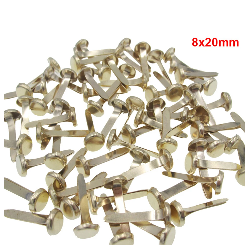 

100pcs 8X16Mm Brads Round Head Split Pins For Scrapbooking Card Making Diy Crafts Metal Craft Brads