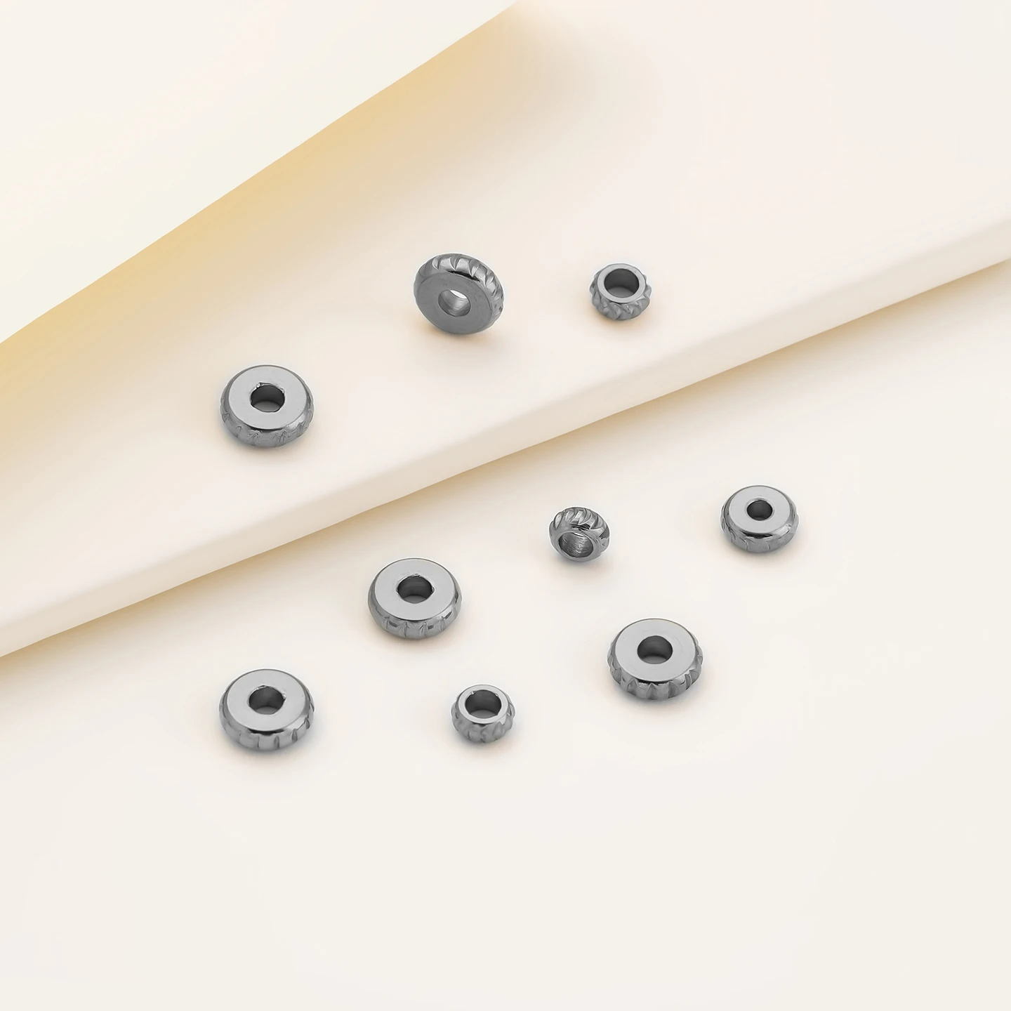 10pcs 304 Stainless Steel Flat Round Spacer Beads For Bracelet Jewelry Gold Loose Beads DIY Jewelry Findings Handmade Supplies view 4