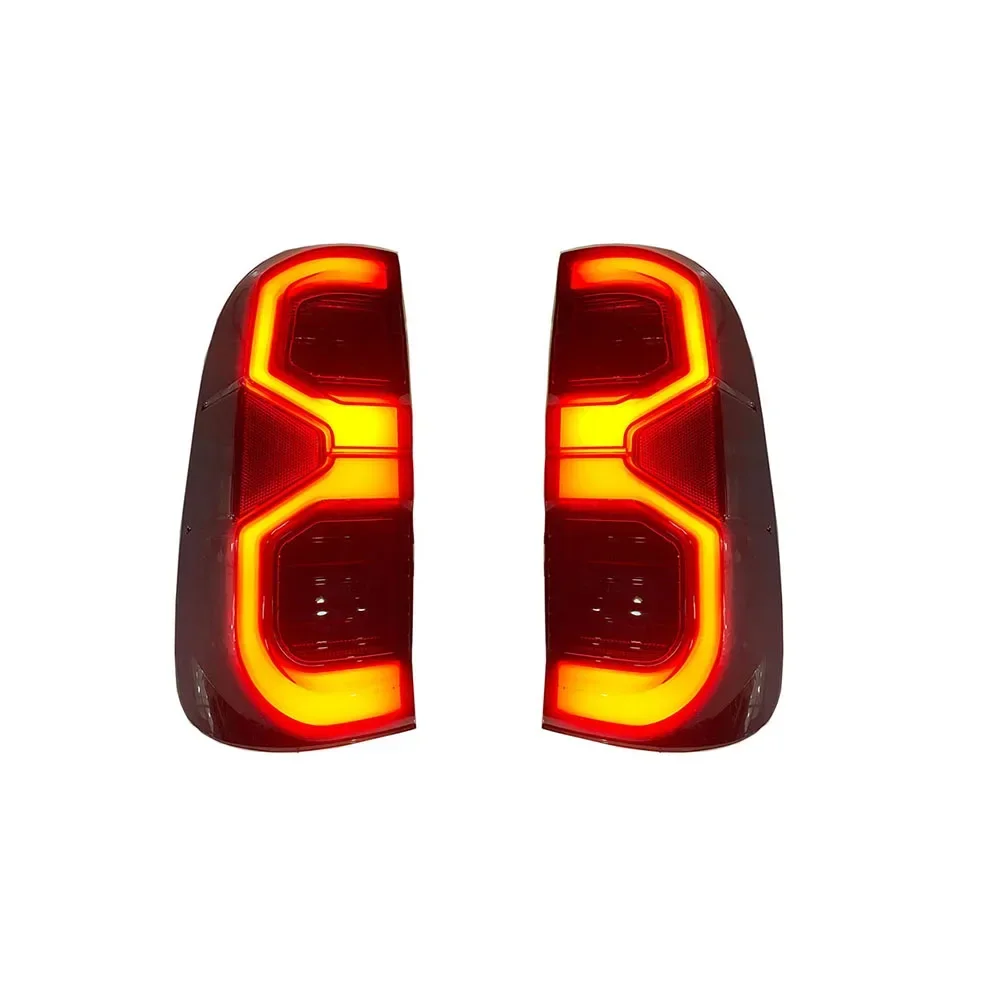 Modified Car LED Tail Lights Fit For Toyota Hilux Vigo 2004 2005 2012 2014 Smoke Black Led Taillight Rear Brake Lamp Lights