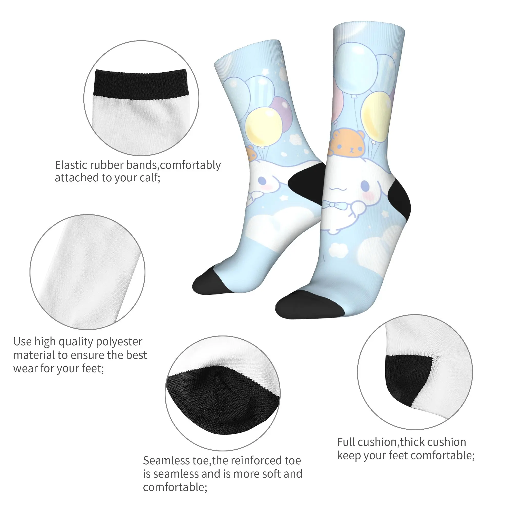 Cinnamorolls Flying Stockings Design Fashion Socks Autumn Non Skid Socks Men Outdoor Sports Quality Socks