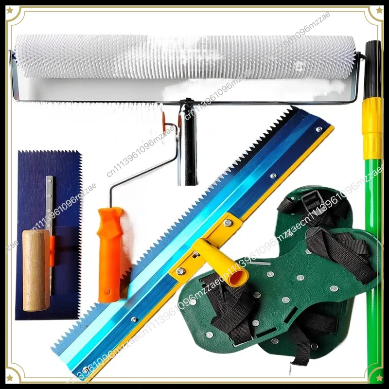Cement Self-leveling Tool Set Defoaming Roller Brush Defoaming Roller Self-leveling Rake Nail Shoes Road Repair Tool