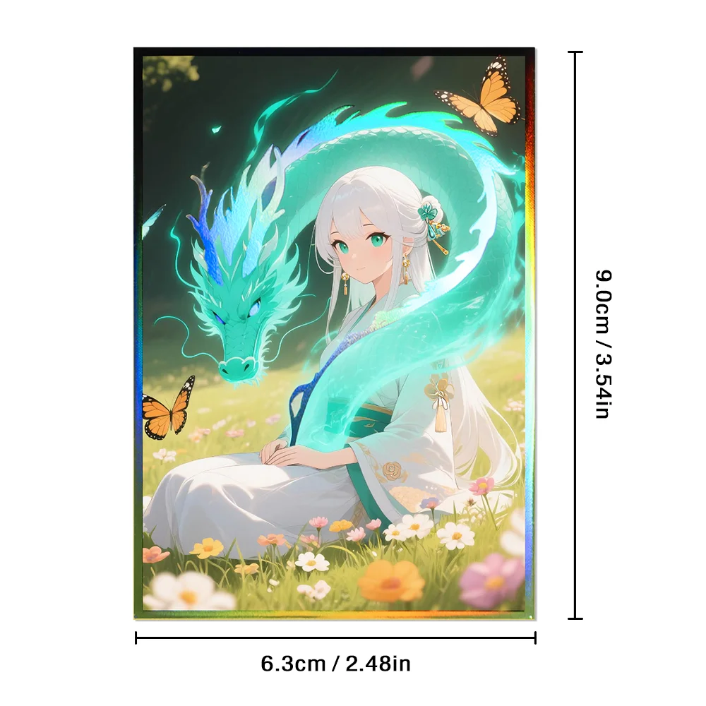 63x90mm 50PCS Anime Card Sleeves Board Game Blue Eyed White Dragon Card Sleeves Game Collection Cards Sleeves Protector for YGO