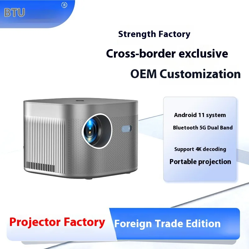 Proyector doméstico Android 11, alta definición, 4K, 2G, 5G, banda Dual, totalmente sellado, LED, suministro transfronterizo de comercio exterior