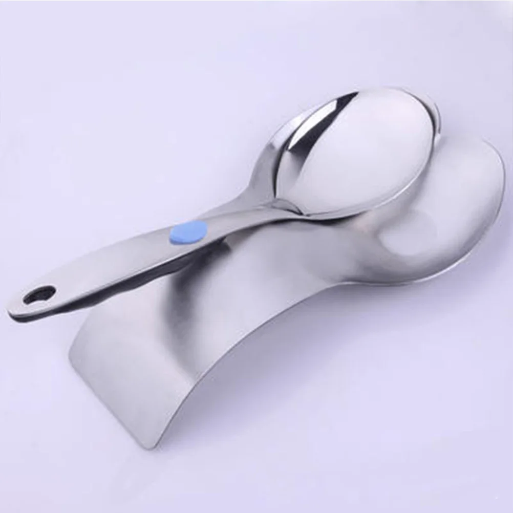 

Double Stainless Steel Spoon Rest Heavy Duty Arc Design Kitchen Cutlery Tray Spatula Soup Spoon Rack Dishwasher Safe Ecofriendly