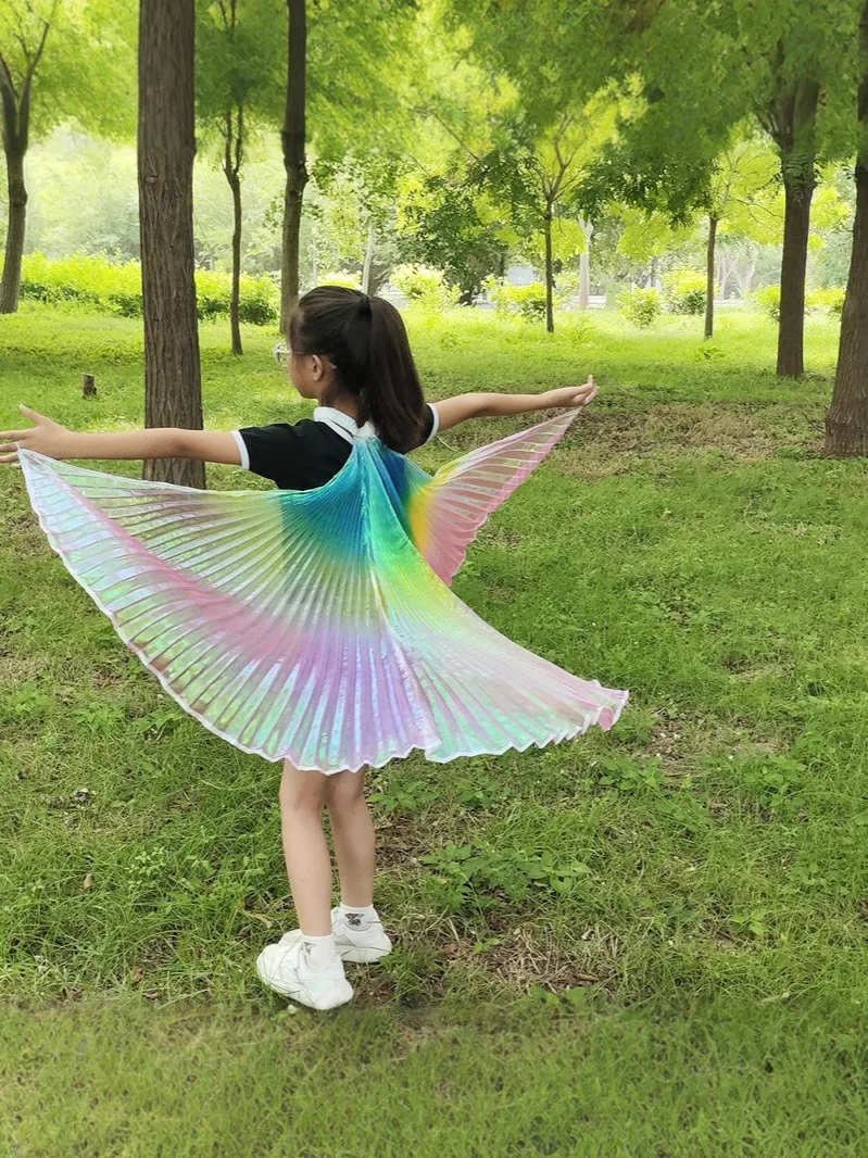 화려한 벨리댄스 윙 심포니 얀 클로크 핸드메이드 댄스 공연 소품 투명 컬러 넥 행잉 윙