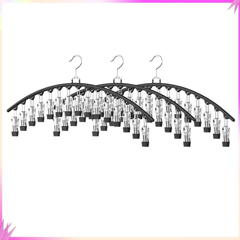 

B50C 3 Pack Legging Organizer For Closet Hanging, Pants Hangers With 15 Clips Holds Pants Hangers Space Saving Clothes Racks