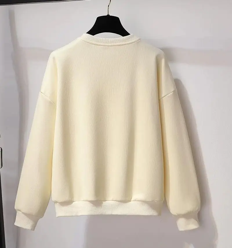 Fiocco a farfalla stile dolce e delicato di grandi dimensioni da 2-300 libbre con felpa con cappuccio in velluto, top ampio e spesso da donna autunno e inverno