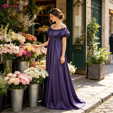 Abito lungo medievale a vita alta con maniche a sbuffo e volant, stile imperiale, abito da ballo vintage, costume cosplay, abito da sera per banchetti, spettacoli teatrali e performance sul palco