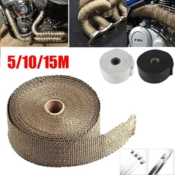 5cm*15/10/5m Exhaust Pipe Insulation Thermal Heat Wrap Roll Insulation Cotton Banana Cloth Motorcycle Fiberglass Shield Tape