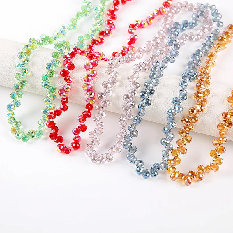 8mm Mini Strawberry Loose Beads Transparent Crystal Glass Beads Horizontal Hole Design DIY Car Pendant Decoration Accessories
