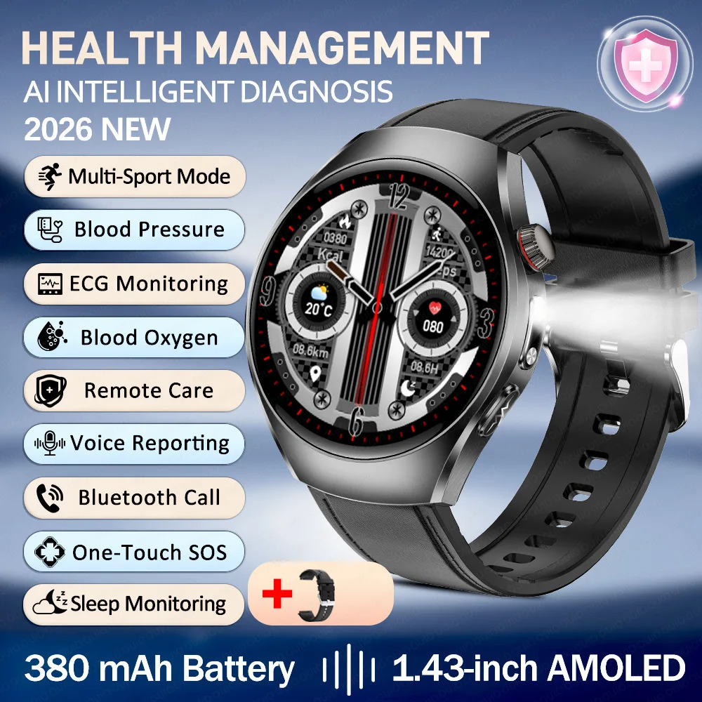 

Умные часы ET460 с LED-подсветкой, удаленным просмотром, функцией SOS, AMOLED-экраном, Bluetooth-звонками, управлением здоровьем и ЭКГ