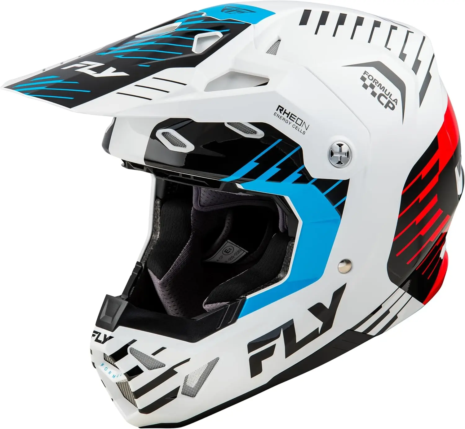 

Adult Formula CP Slice Helmet, DOT/FMVSS 218 Approved (White/Red/Cyan, Medium)