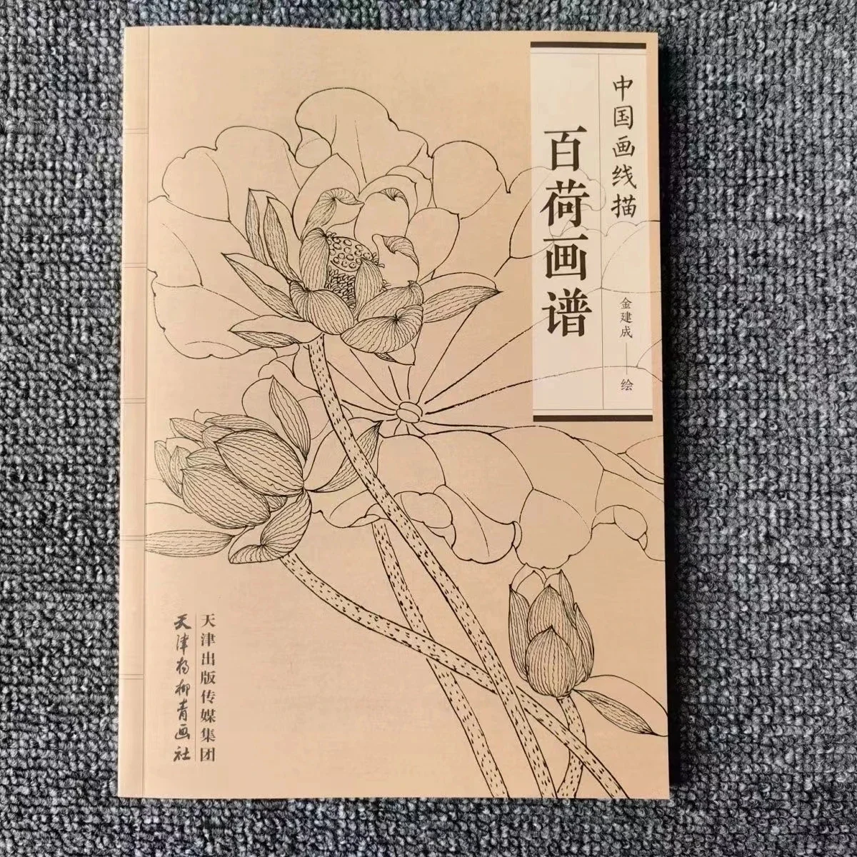 Chinese Painting Book Hundred Lotus Flowers Drawing Line Collection Art Book Relaxation and Anti-Stress Material